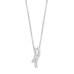 Rhod. silver pendant with cz incl. chain