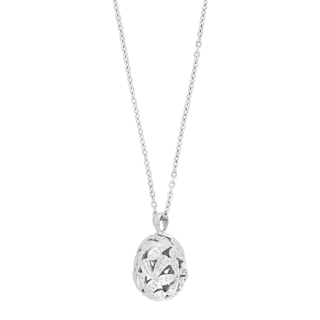 Rhod. silver pendant incl. chain