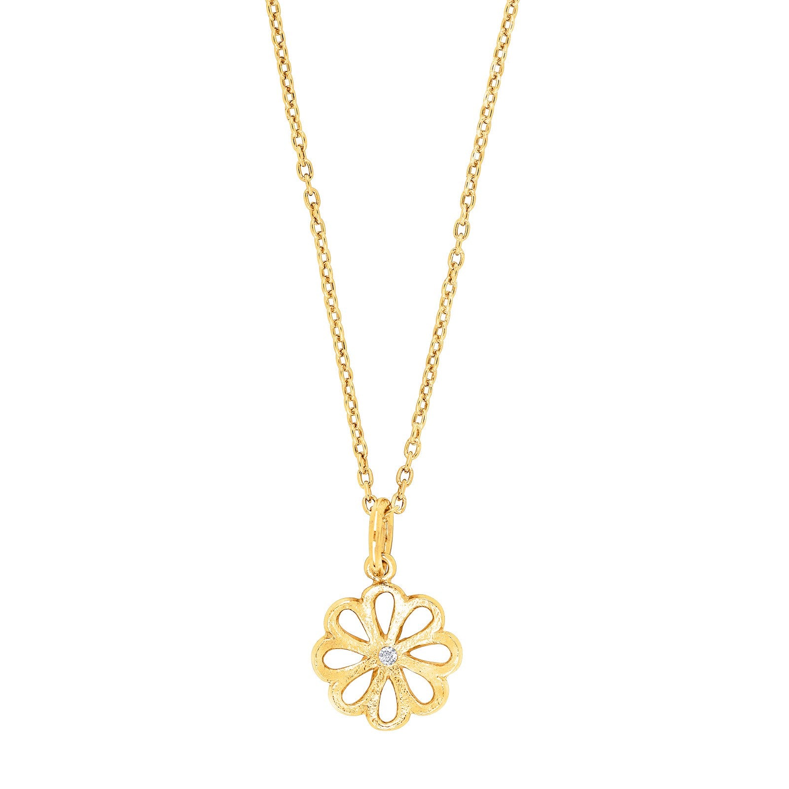 Goldpl. silver pendant w/cz incl. Chain