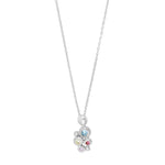 Rhod. silver pendant w/cz incl. chain