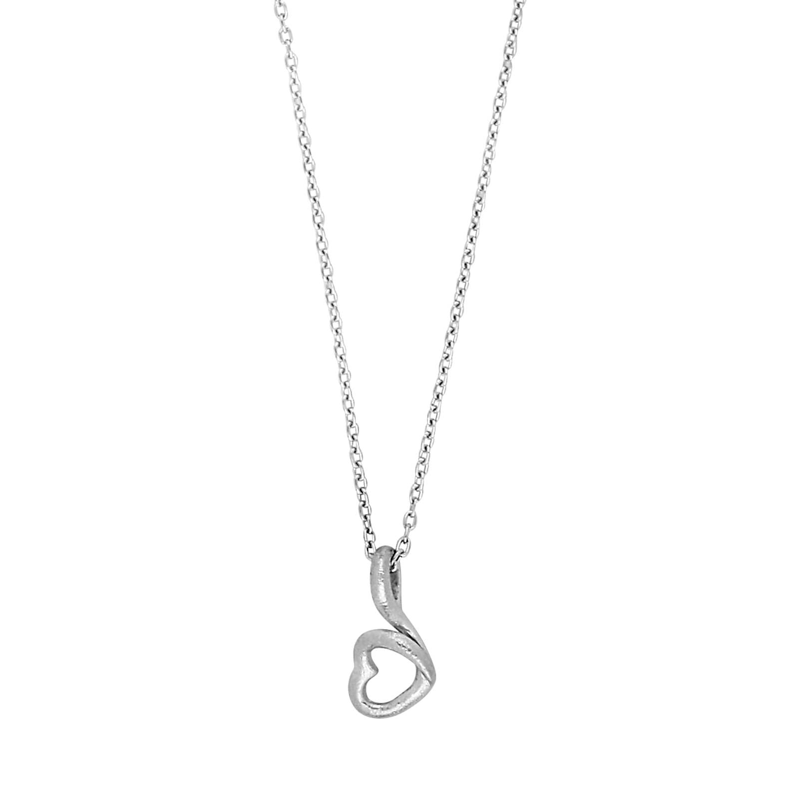 Rhod. silver pendant incl. chain