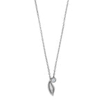 Rhod. silver pendant w/cz incl. chain