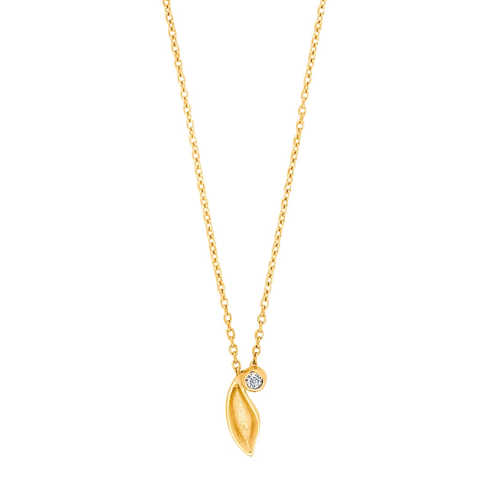 Goldpl. silver pendant w/cz incl. Chain