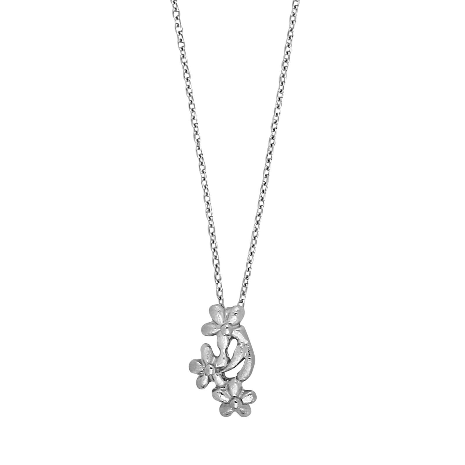 Rhod. silver pendant incl. chain