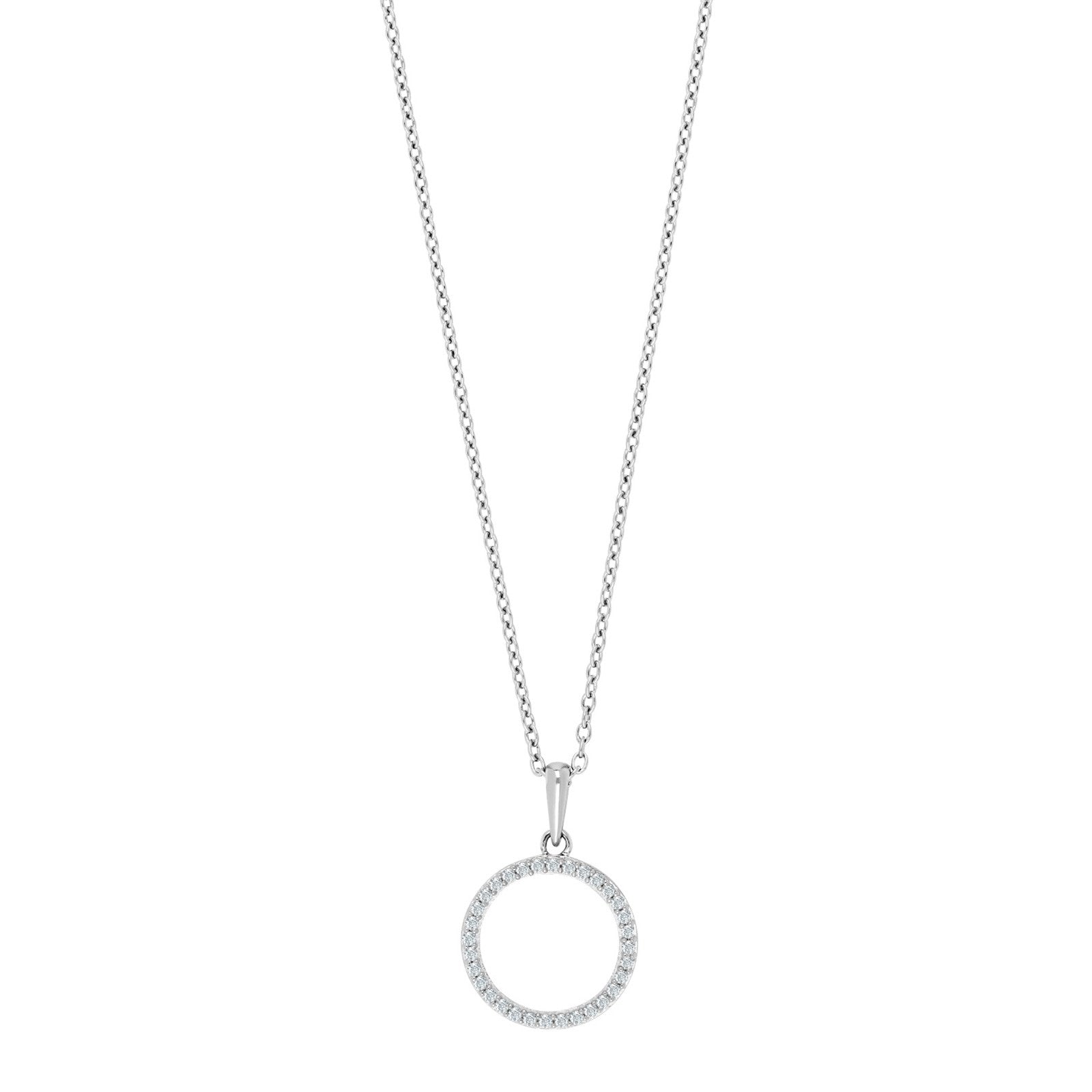 14ct. whitegold pendant w/dia. 0.10ct W/SI