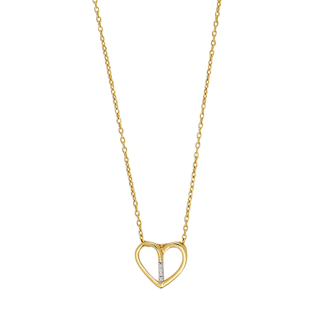 14kt. guldhjerte m/dia. 0.010ct W/SI inkl. forg.