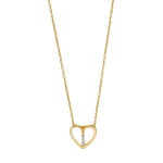 14ct. gold heart pendant w/dia. 0.010ct W/SI