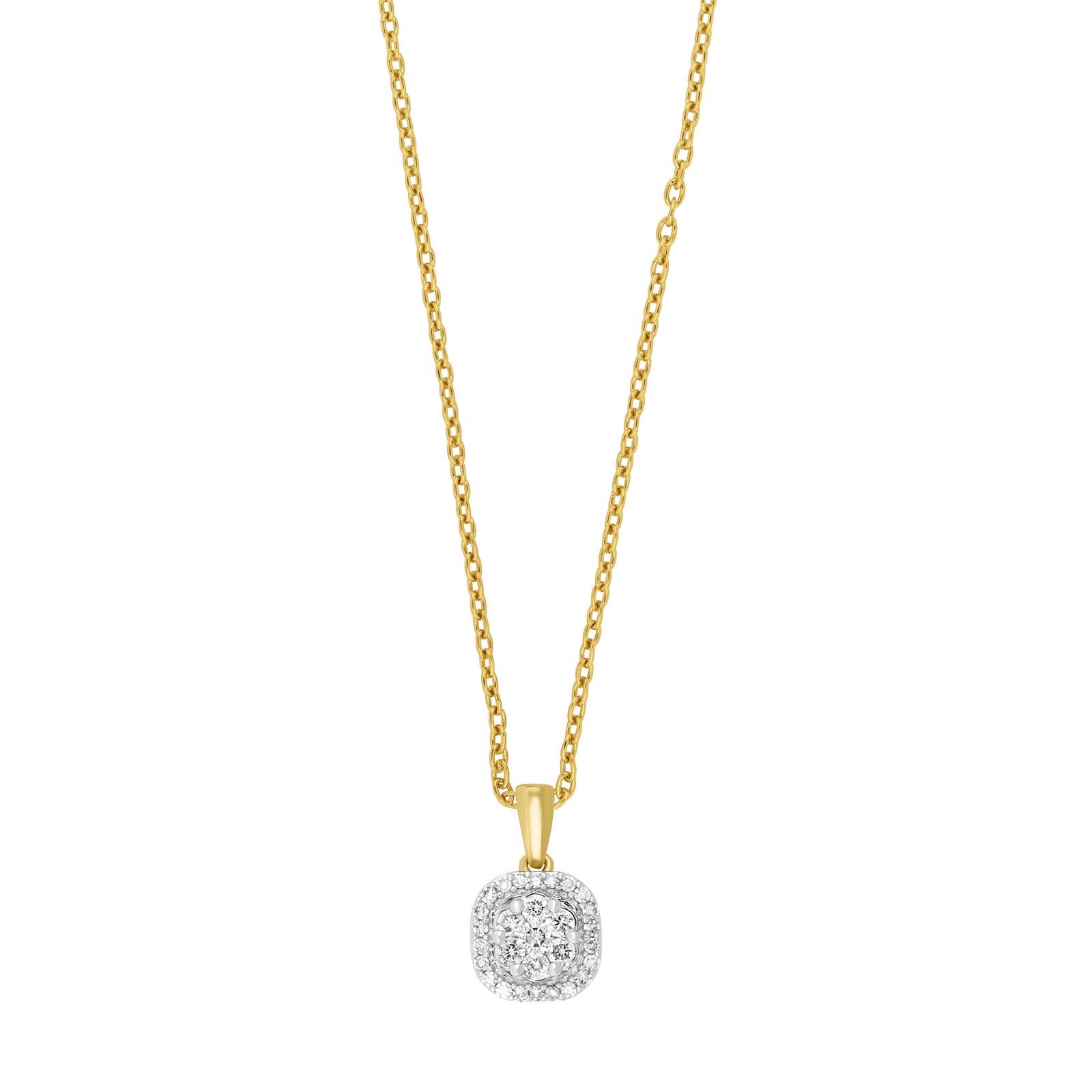 14ct. gold pendant w/dia. 0.23ct W/SI