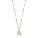 14ct. gold pendant flower w/dia. 0.05ct W/SI