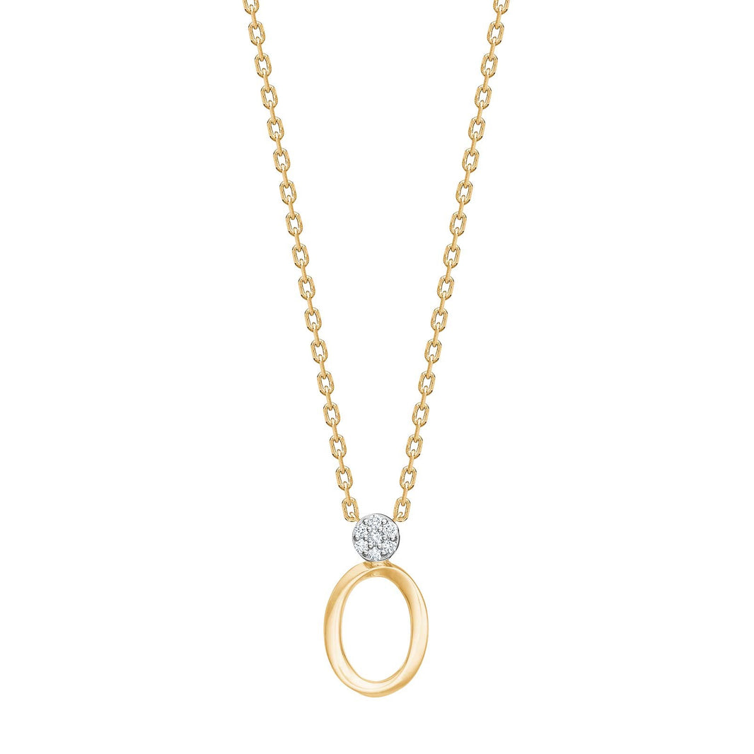 14ct. gold pendant w/dia. 0.035ct W/SI