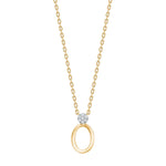 14ct. gold pendant w/dia. 0.035ct W/SI