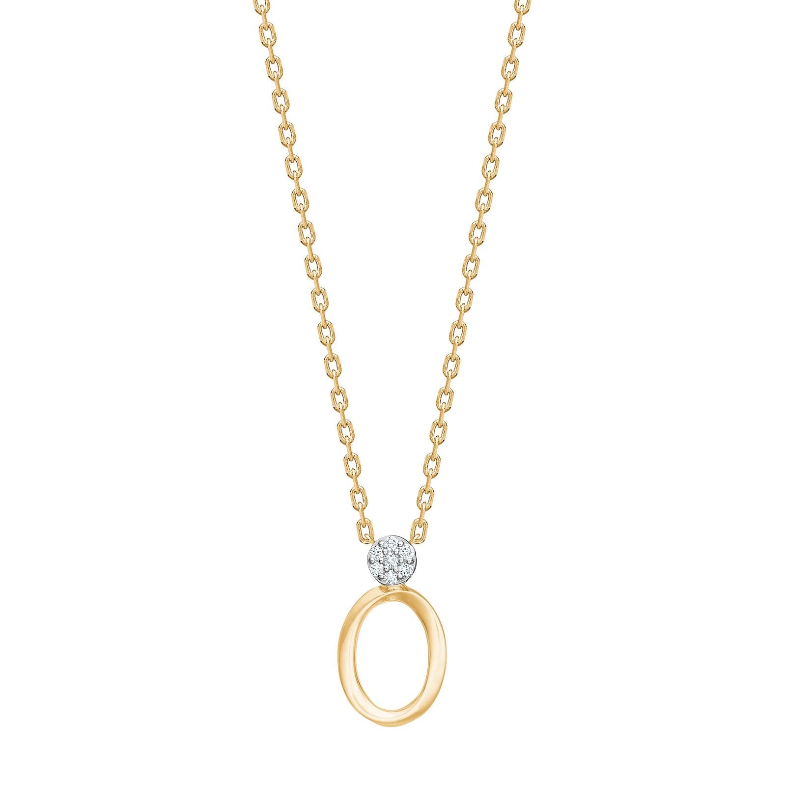 14ct. gold pendant w/dia. 0.035ct W/SI