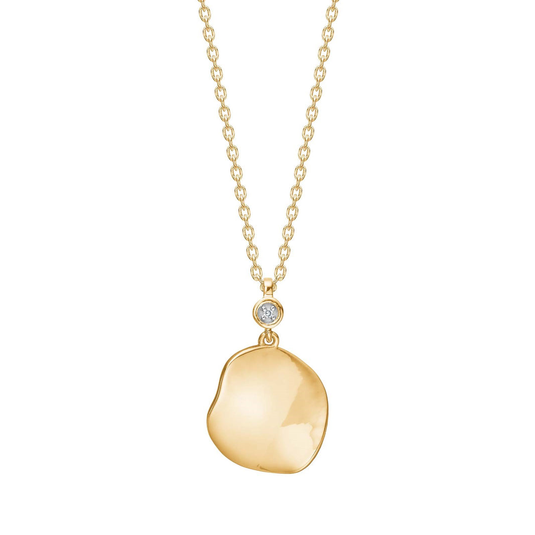 14ct. gold pendant w/dia. 0.005ct W/SI