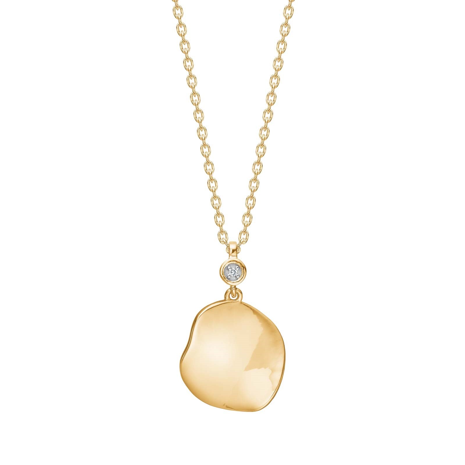 14ct. gold pendant w/dia. 0.005ct W/SI