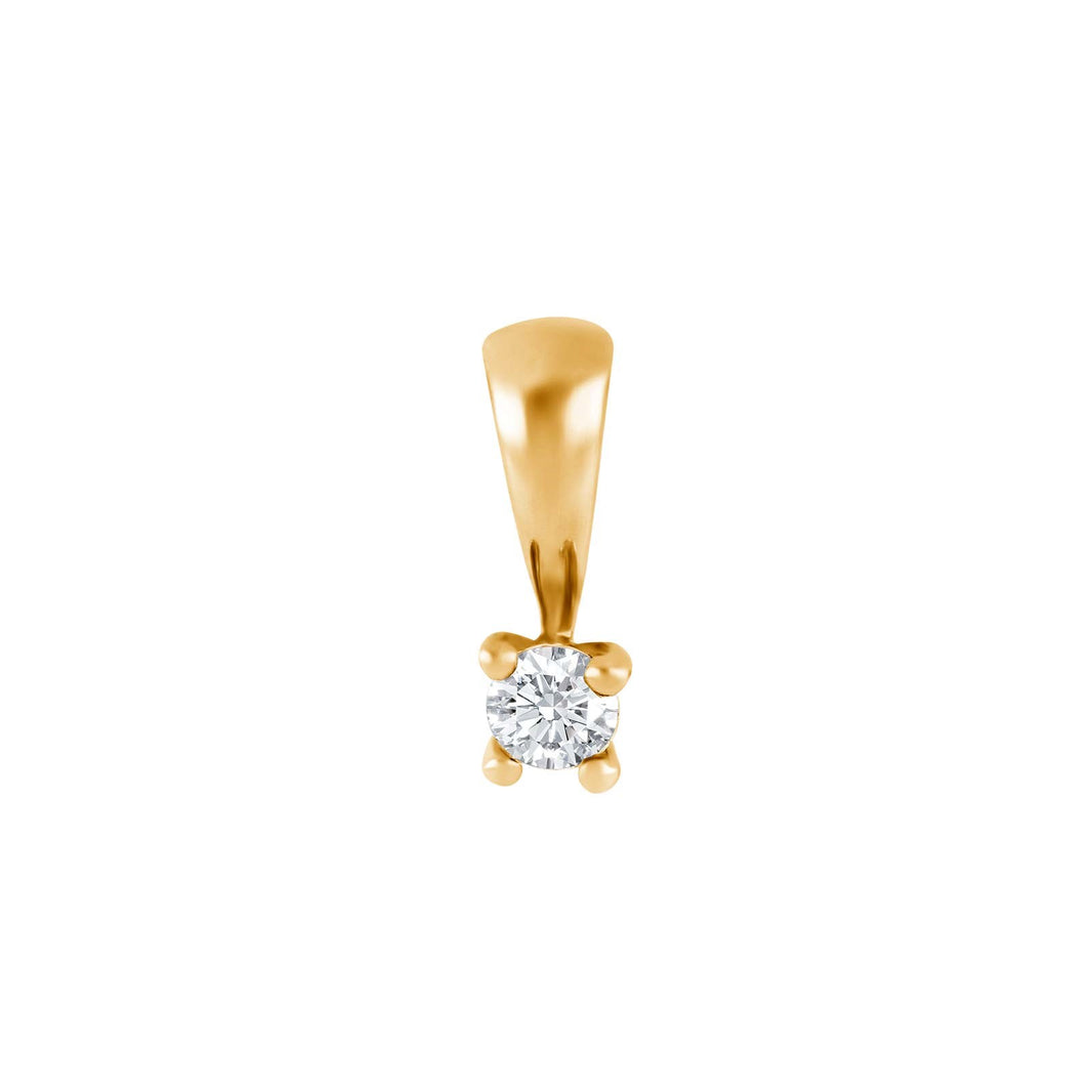 HEART 14ct. gold pendant w/dia.  0.10ct W/SI