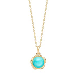 Silver gp Flower pendant w/Turquoise