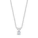 Rhod. silver pendant with zirconia incl chain