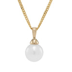 8ct. Gold pendant with 9mm  FWP. incl. chain