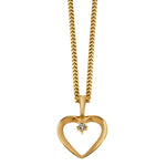 14ct. heart shaped pendant with 0,025ct. w/si incl