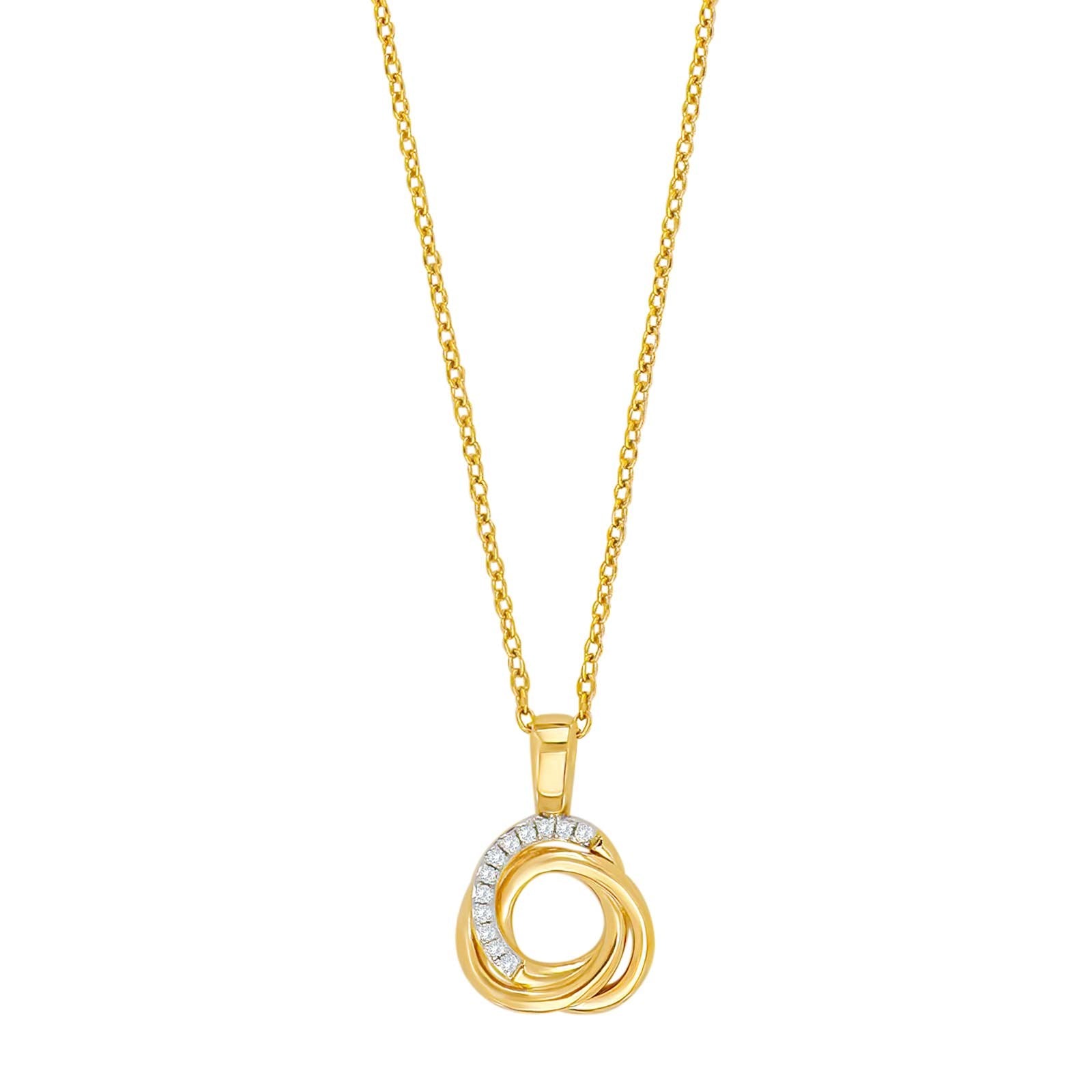 14ct. gold pendant w. 0,04ct TW/SI