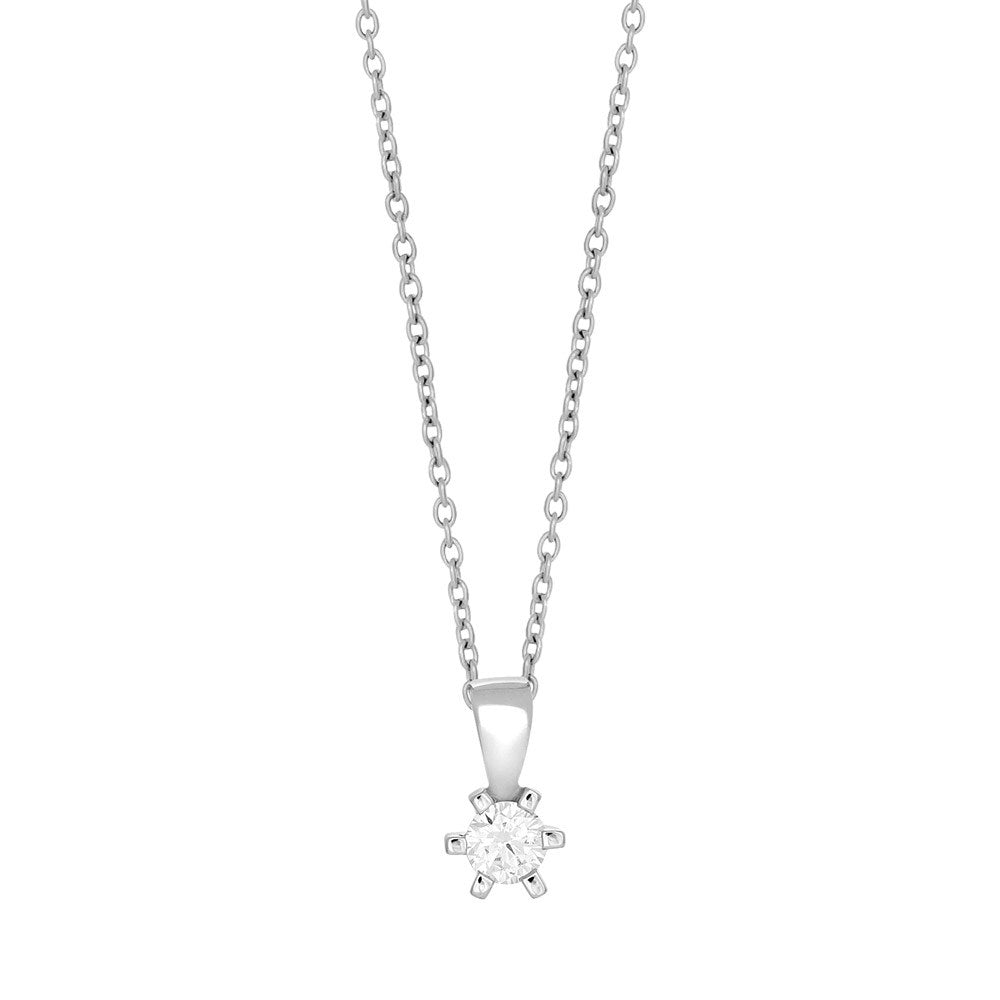 Rhodium-plated silver pendant incl. chain