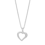 Rhodium-plated silver pendant heart incl. chain