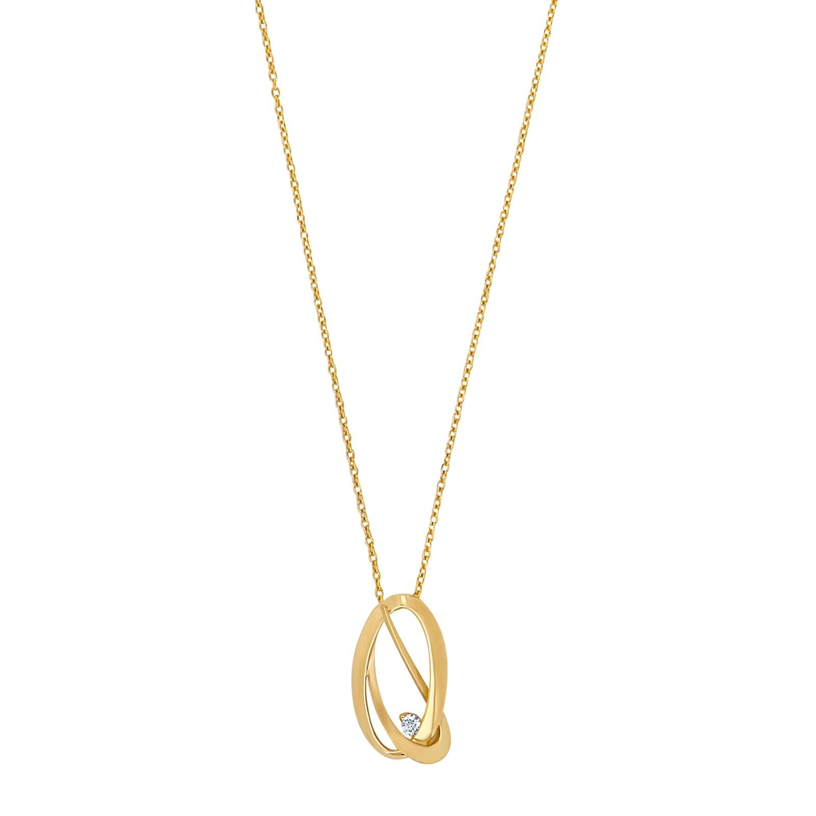 14ct. Gold pendant w. 0,06ct. W/SI