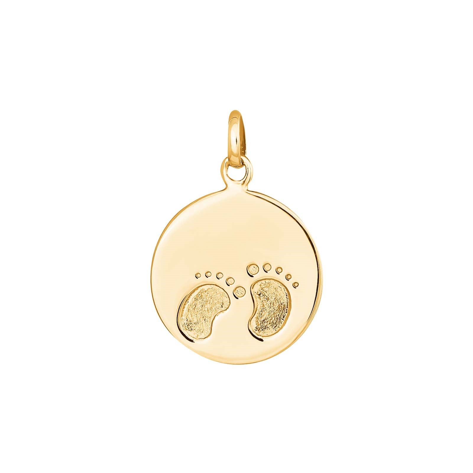 8ct. gold necklace plate w/feet w/goldpl. chain