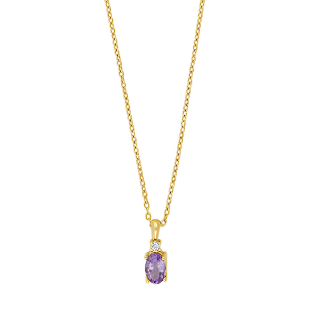 8ct. gold pendant w/amethyst and cz