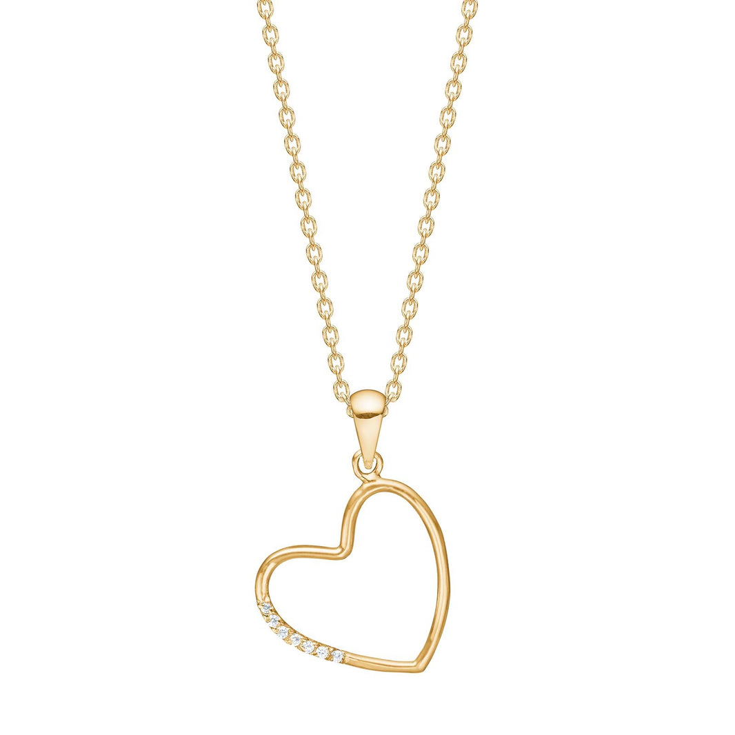 8ct. gold pendant heart w. cz