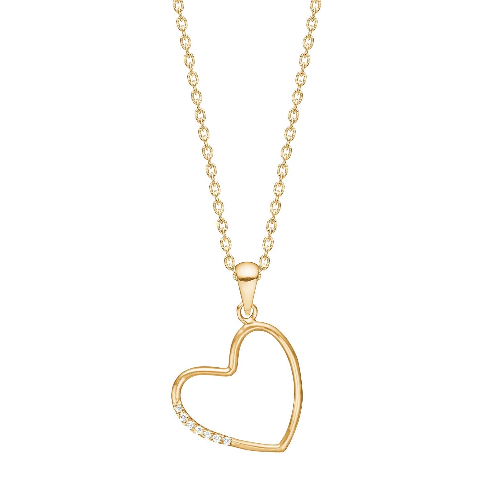 8ct. gold pendant heart w. cz