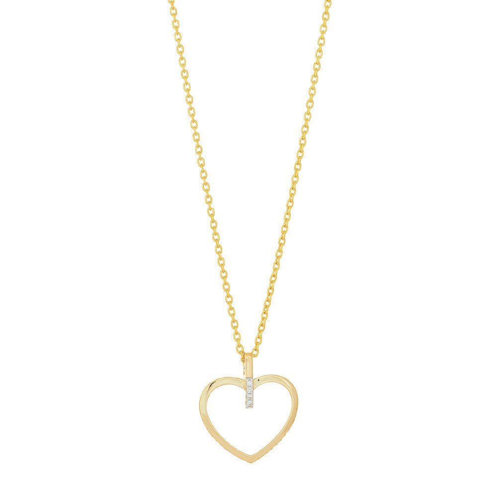 14ct. gold pendant w/dia. 0.02ct W/SI incl. Goldpl