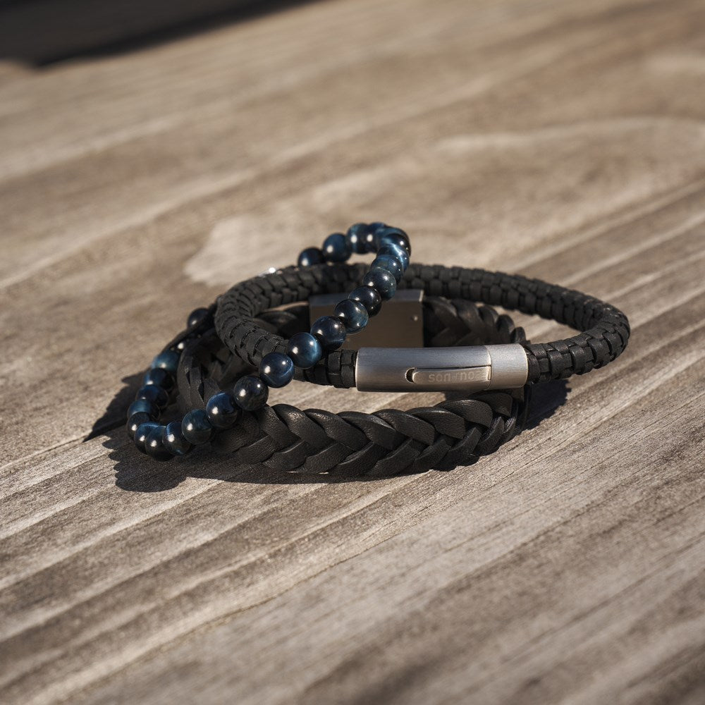 SON armbånd sort kalveskind