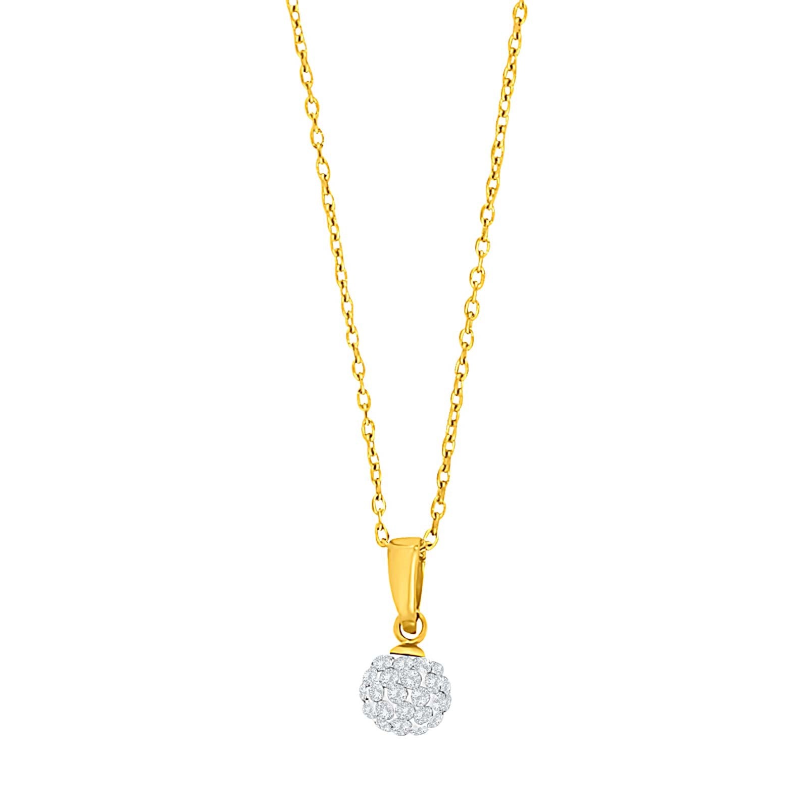 Goldp. silver necklace heart w. white cz