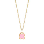Goldp. silver necklace w. pink epoxy