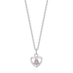 Goldp. silver earrings heart w. cz