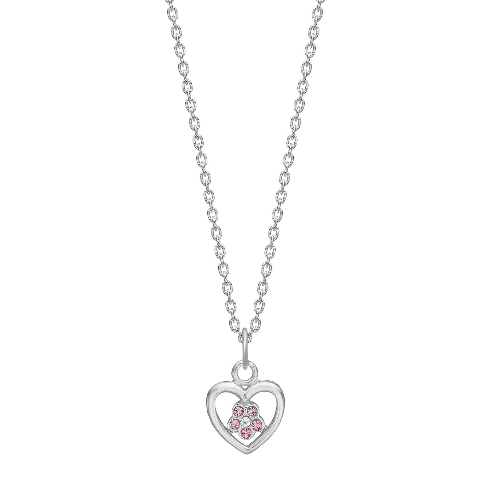 Goldp. silver earrings heart w. cz