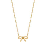 Goldp. silver necklace bow