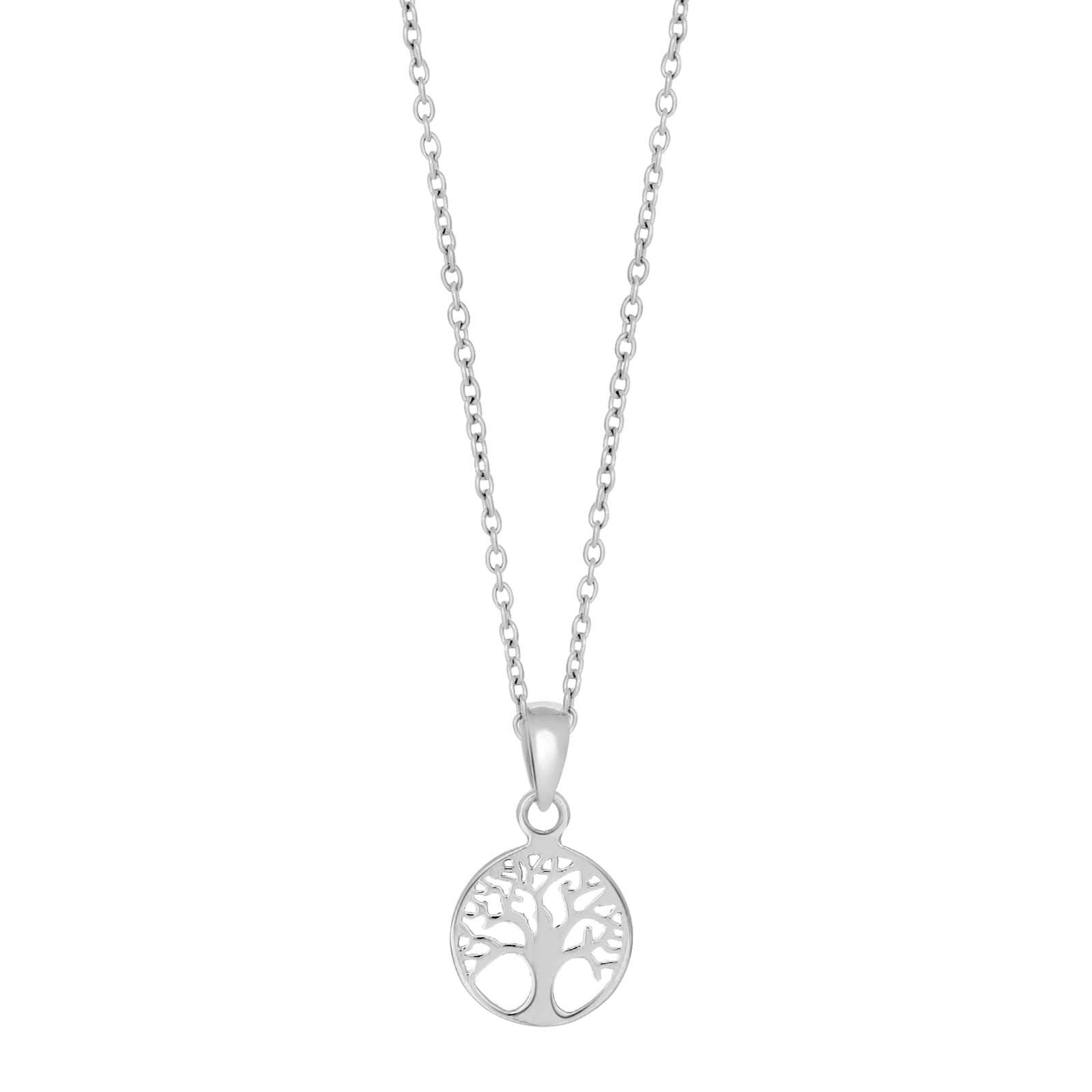Rhod. silver pendant tree of life incl. chain