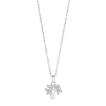 Rhod. silver pendant tree of life w/cz incl. chain
