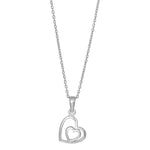 Rhod. silver pendant heart incl. chain