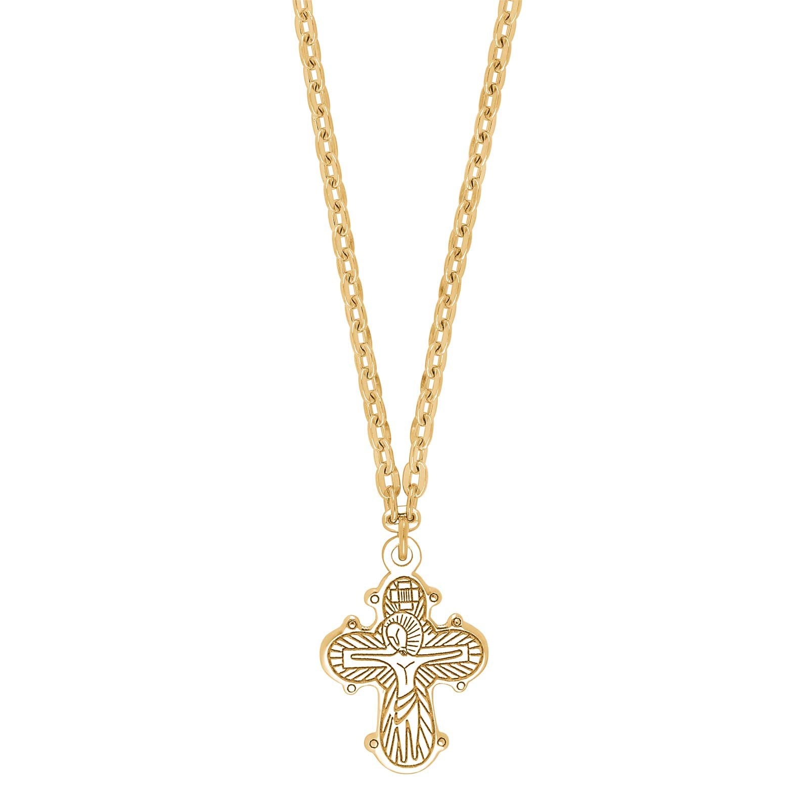 Goldpl. silver necklace w/dagmarcross