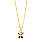 Goldp. silver necklace Panda w/enamel incl. chain