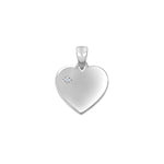 Rhod. silver pendant heartplate w/cz