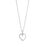 Rhod. silver pendant heart w/cz