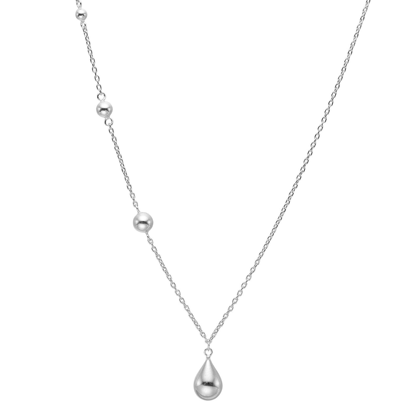 Rhd. silver necklace DROPS52