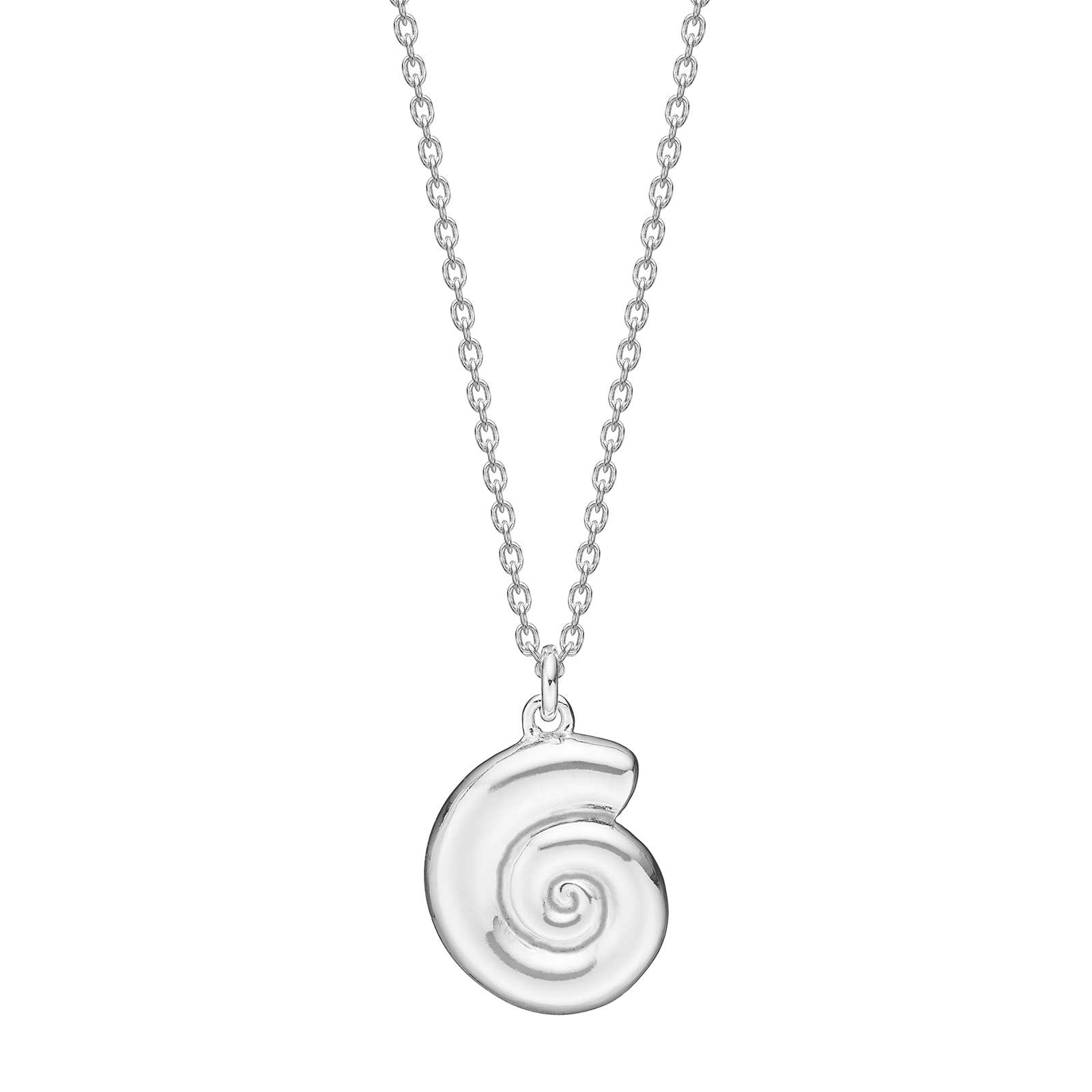 Silver necklace snail shell SEA52