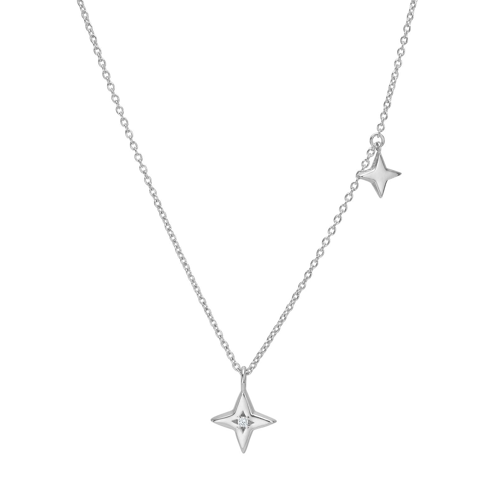 Rhd. silver necklace STARA52