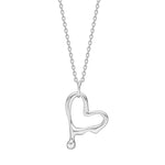 Rhd. silver necklace FLUID52