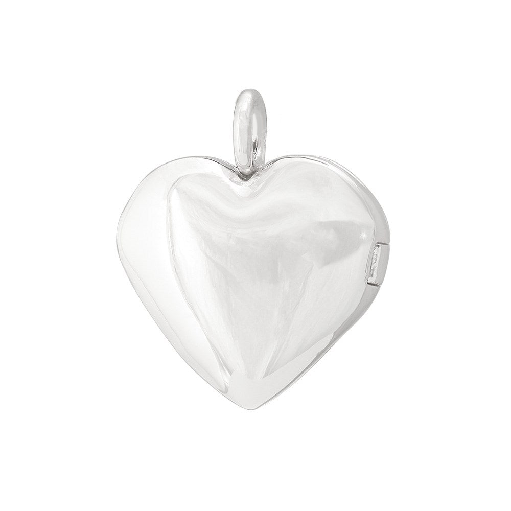 Rhod. sølvmedaljon hjerte 15mm